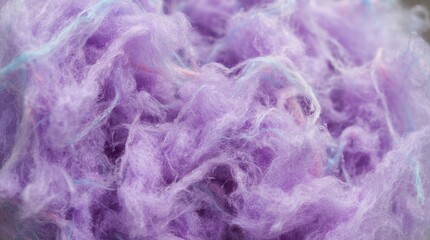Obraz premium Close-up of soft purple wool fibers with subtle blue and pink strands