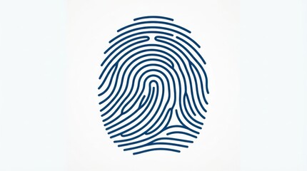Fototapeta na wymiar Blue fingerprint icon graphic symbol
