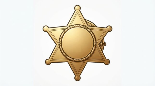 Golden sheriff star badge illustration