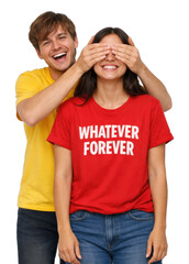 Fototapeta premium PNG Playful surprise with friends.