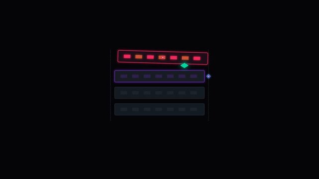 Retro arcade game breaking bricks with glowing ball on dark background