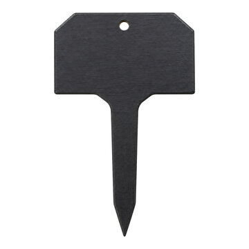 Blank charcoal gray garden marker or plant label, a simple wooden tag