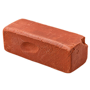 Isolated single red clay brick for construction and building