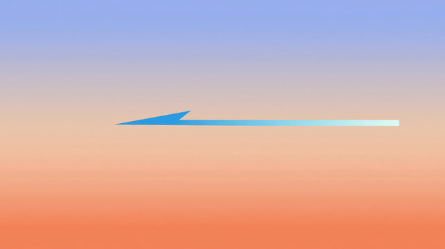 Minimalist abstract ocean scene with a simple line-drawing bird on flat Frutiger Aero background Light cool-toned blue water reflects sky, blending into orange-pink horizon sunrisesu - AI-Generated