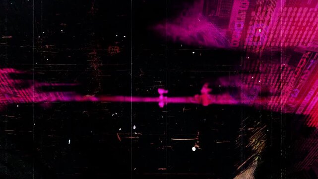 girl looks at camera for security scan with overlayed glitch 