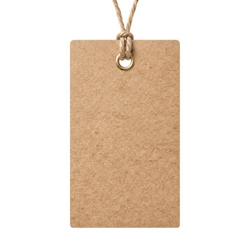 Blank kraft paper hang tag with rustic twine string