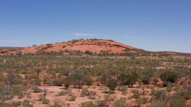 View of giant granite rocks in the outback, Drone point of View, walga rock, austin downs, cue, Australia
