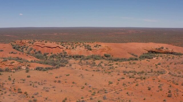 single monoliths in the vast country of Western Australia, Drone View, walga rock, austin downs, cue