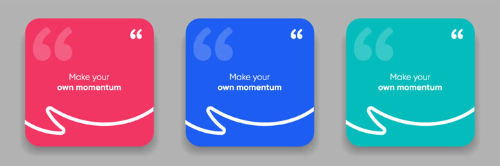 Fototapeta na wymiar 3D bubble testimonial banner, quote, infographic. Social media post template designs for quotes. Empty speech bubbles, quote bubbles and text box. Vector Illustration EPS10.