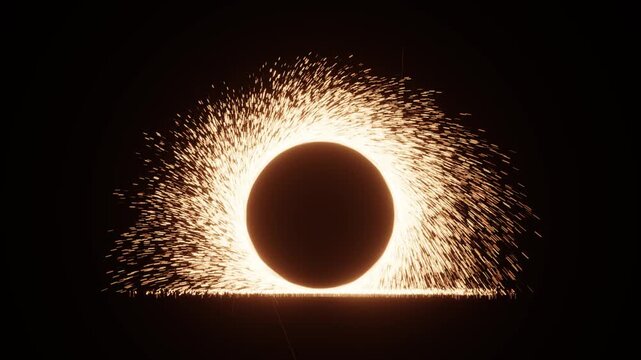 Abstract glowing particles effect with dark background