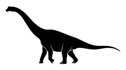 Brachiosaurus dinosaur silhouette against a white background © Nasrin