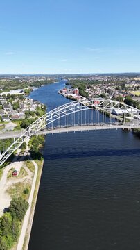 Aerial drone view of Fredrikstad, Norway