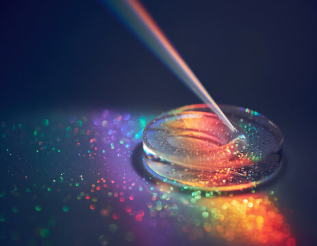 Prismatic Light Refraction Through Clear Optical Fluid Lens
