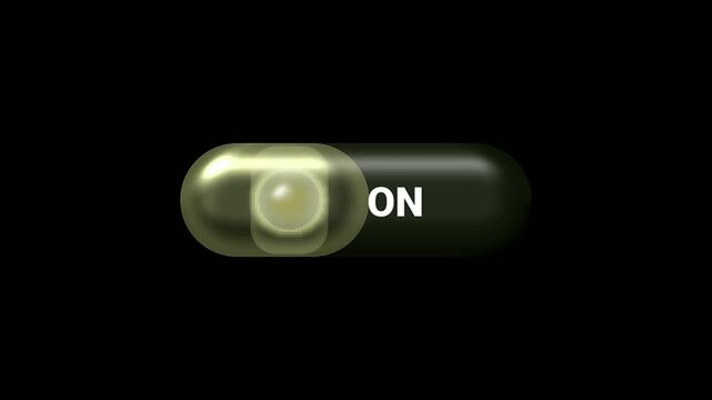 on off toggle switch button animation, ui element on off toggle, or  glowing ui element overlay background composite 4k.