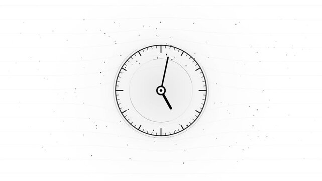 Analog clock spinning animation loop. Clock spinning, watch animation on transparent background. Minimalist clock animation with abstract ticking animation. 4k video