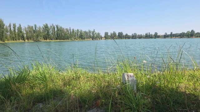 Scenic View of Les Lacs du Fauga in Le Fauga, Haute-Garonne. Toulouse, France