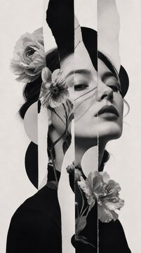 Artistic mobile wallpaper featuring a woman's face with floral elements.