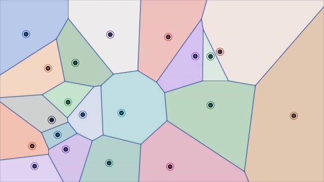 Abstract geometric design with vibrant voronoi cells, perfect for website backgrounds, graphic design projects, and contemporary art prints.