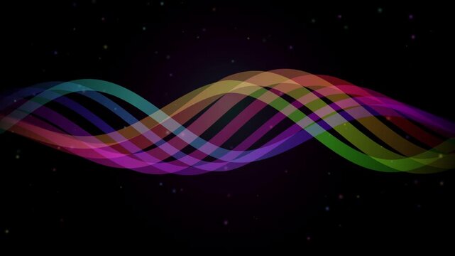Abstract Waves Design with Vibrant Rainbow Spectrum. Colorful Flowing Lines, Modern Graphic Element