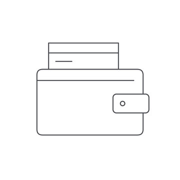 Travel wallet with cards outline icon