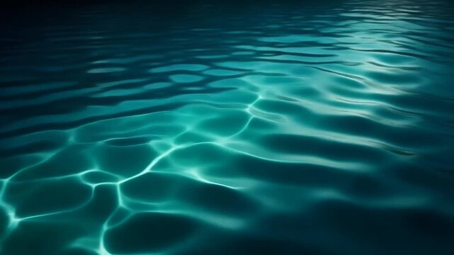 Mesmerizing turquoise water surface with gentle ripples and shimmering caustic light patterns