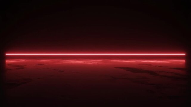 Glowing neon red horizontal light beam over a dark textured surface background