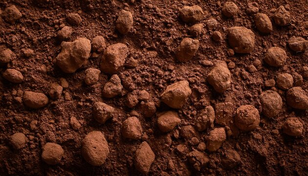 Natural Dusty Ground Texture Featuring Brown Fertile Soil Clods And Earthy Surface Land Background