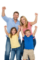 Obraz premium Happy Family Celebrating Success