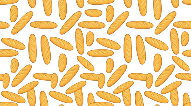 French Bread Loaf Pattern Isolated
