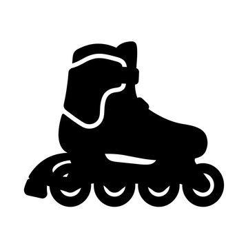 Inline roller skate with four wheels designed for urban commuting and sports activities