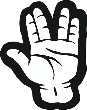 Illustrated Vulcan Salute Hand Gesture Isolated vector