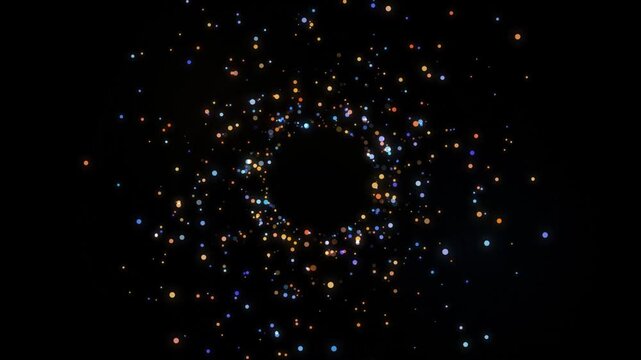 Abstract Cinematic Golden and Blue Tech Particle Vortex Seamless Loop 4K