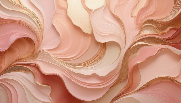 Blush Pink Peach Coral Ivory Champagne Gold Rose Beige Illustration Background