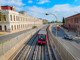Obraz premium metro train outdoor Santiago Chile