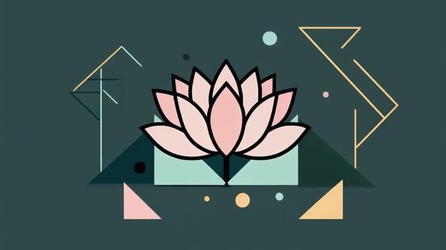 Geometric Lotus Flower Abstract Art, Spiritual Harmony, Zen, Meditation, Yoga Background