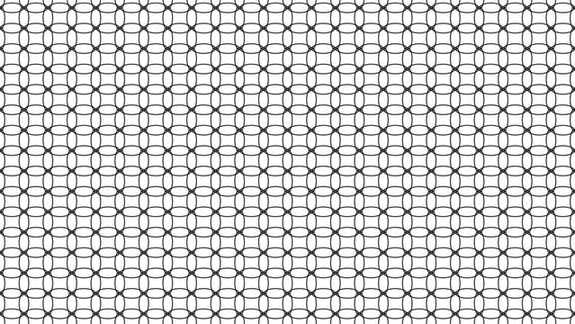 Black and white geometric pattern of interlocking oval chain links