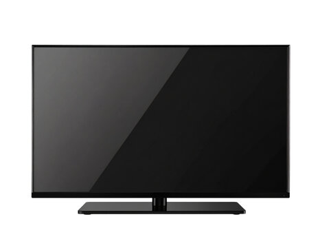 Television screen display featuring a wide black monitor for home entertainment or professional presentation&nbsp;