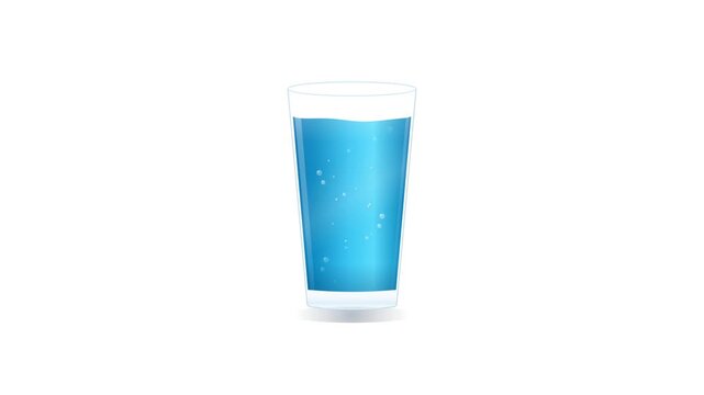 Glass of water with bubbles conceptual motion graphic