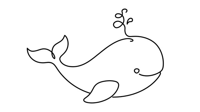Whale cartoon white background.