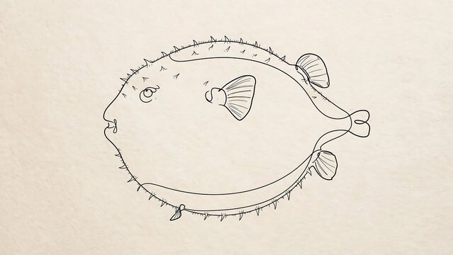 Pufffish white background.