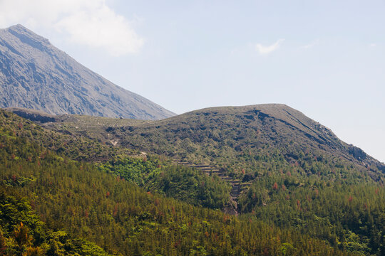 Sakurajima Volcano Island landscape, Japan, Kagoshima prefecture, Kyushu island region, island volcano and bay, Yunohira Observation Deck, ferry trip from Kagoshima, Kirishima-Kinkowan National Park