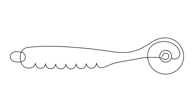 Serrated kitchen utensil white background.