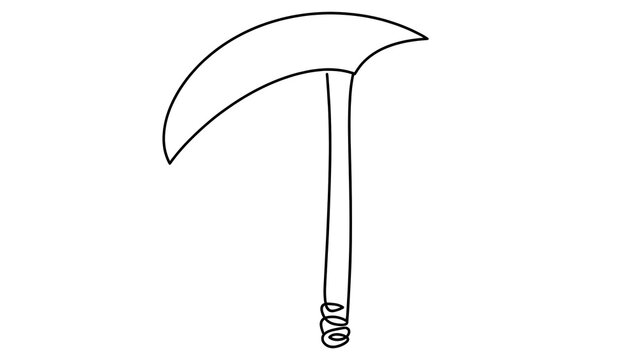 Simple sickle icon white background.