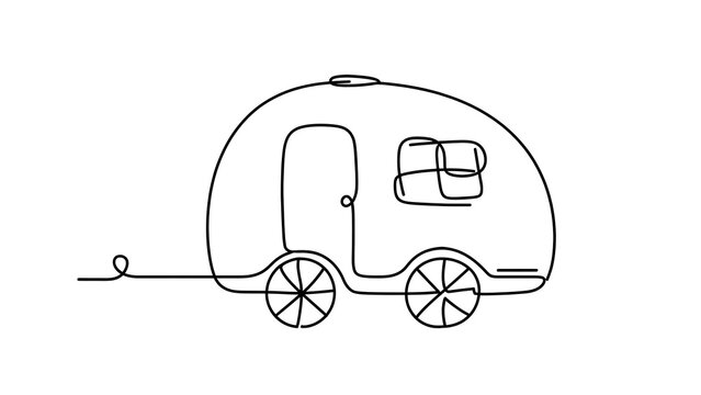 Vintage Travel Trailer on white background.