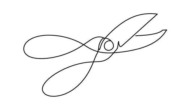 Scissors white background cut icon.