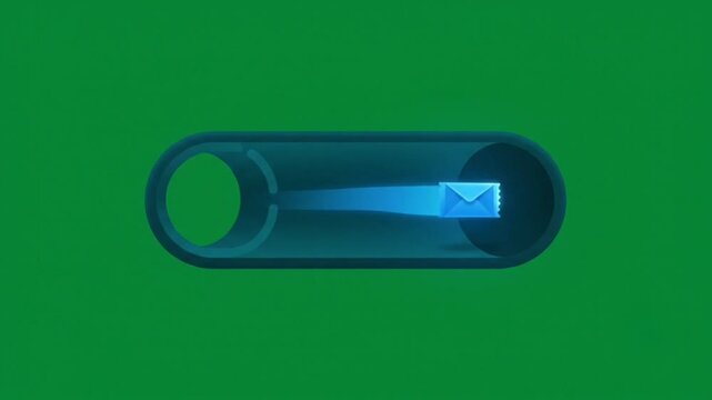 2D Cartoon Animation of VPN Tunnel and Data Flow on Green Screen