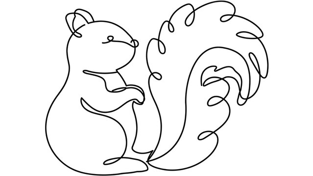 Squirrel cartoon on white background.