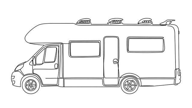 Motorhome Vehicle white background.