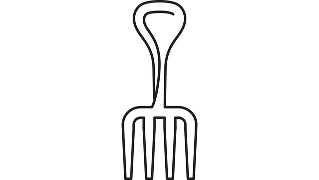 Simple fork icon white background.