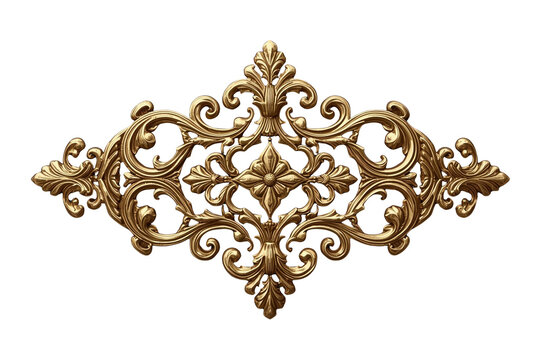 Symmetrical antique gold ornamental flourish